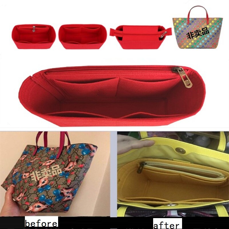 Til gg børn taske filt klud indsætte taske arrangør makeup håndtaske arrangør rejse indre taske bærbare kosmetiske tasker