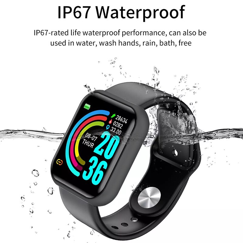 Smart Horloge Vrouwen Mannen D20 Smarthwatch Hartslag Gezondheid Monitoring Bloeddruk Sport Tracker Smart Polsband Bloed