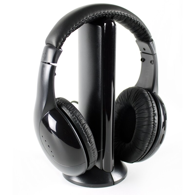 Hoofd radio draadloze headset met zender basis 5 in 1 tv tv computer draadloze headset  mh2001