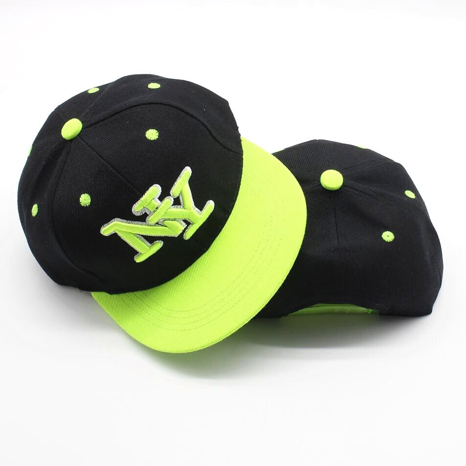 takrenne brevbroderi hofte hopp caps lastebil lue jenter neon baseball lokk unisex 6 paneler brodert sport lue med flat kant