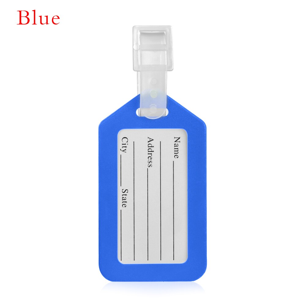 1 Uds. porta Dirección de identificación para maletas de viaje, etiqueta de equipaje de plástico, etiqueta de equipaje, etiqueta portátil, accesorios de viaje para hombres y mujeres: Azul