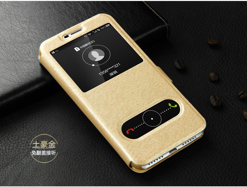 Schnell Ansicht Fall für Huawei Ehre 5A Fall Abdeckung Honor 5A LYO-L21 Fenster Leder Flip Fall Y6 II Compact/ y6II-Compact LYO-L01: gold leather case