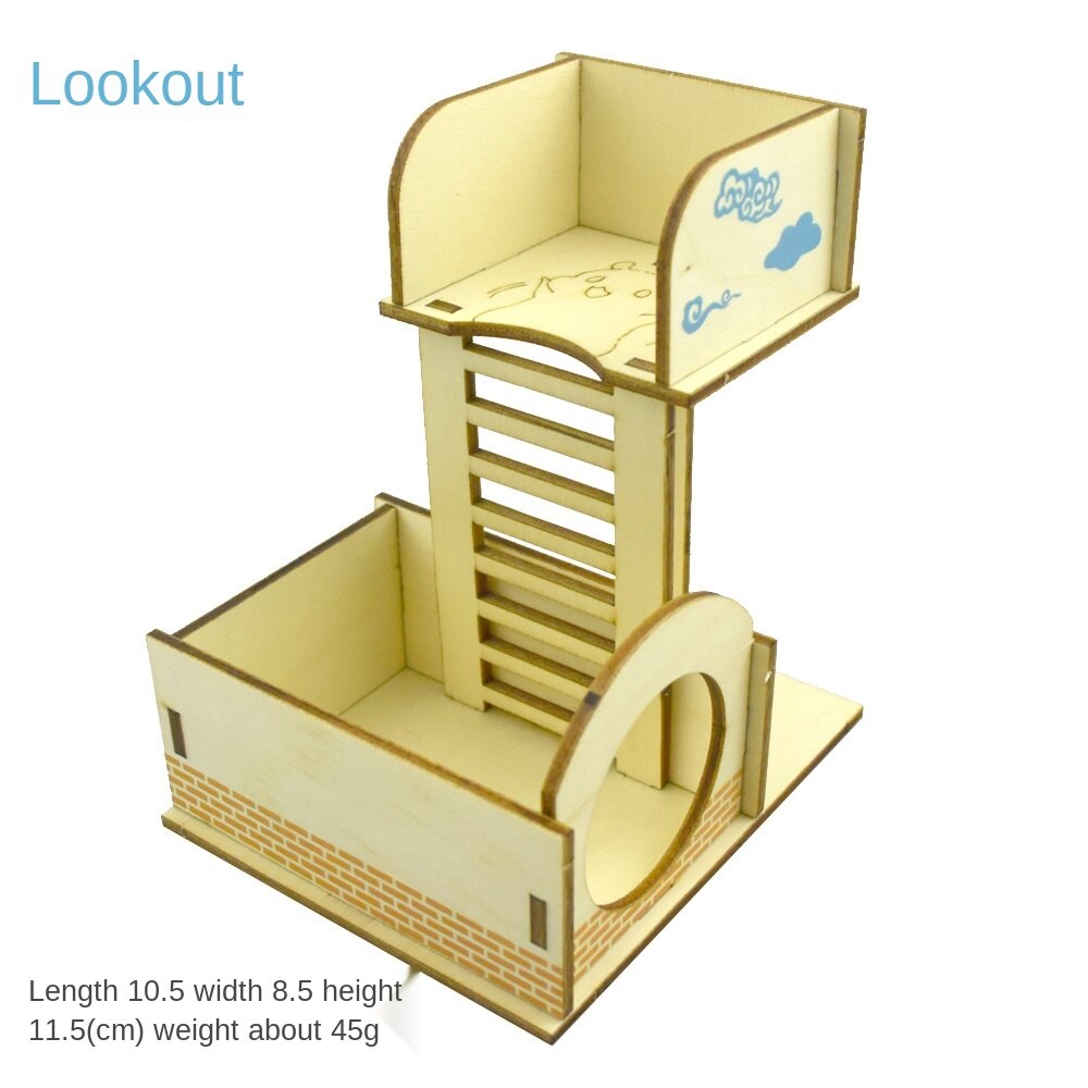 Jouet d'entrainement pour animaux domestiques, labyrinthe, cloche, balançoire, Sport, échelle d'escalade, maison, Villa, nid, tunnel, Cage à Hamster: Lookout tower