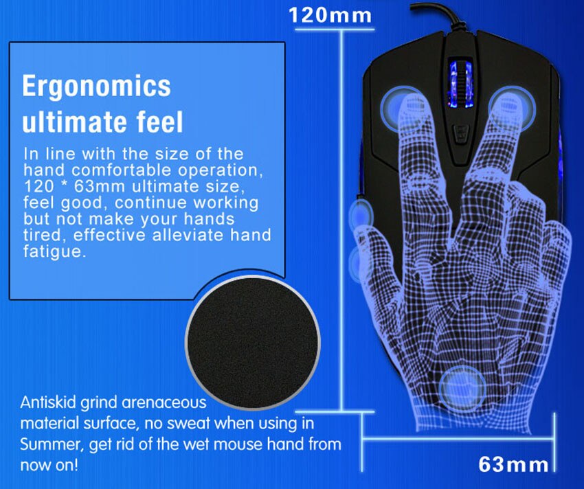 2400DPI LED Optical 6D USB Wired Gaming Game Mouse Computer Table Ergonomic Silent For PC Laptop Accessories