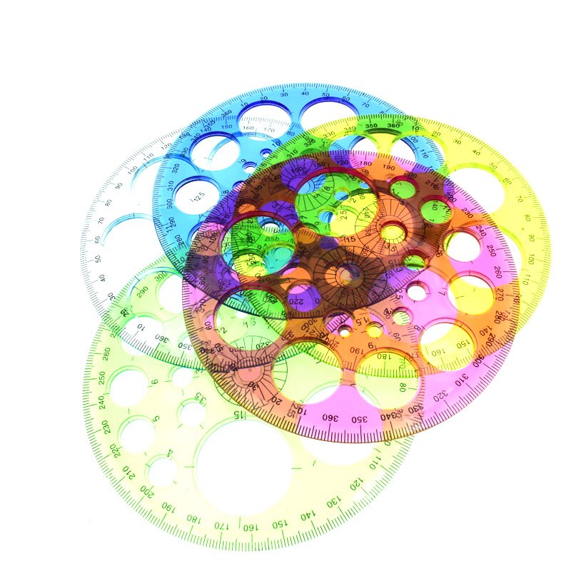 Regla redonda de 360 grados, plantilla transparente, círculo, Patchwork, pie, oficina, escuela, suministros de dibujo, reglas, 1 ud.