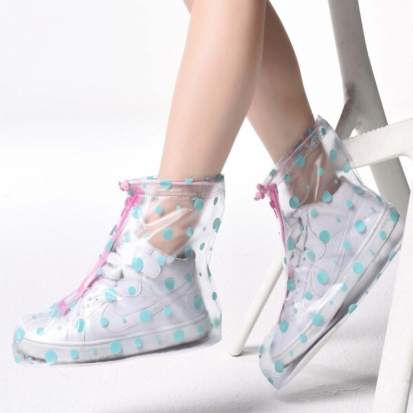 Regen Borghese Echt Product Dikke Antislip Zool Waterdicht Overshoe Fietsen Waterdichte Schoen Cover Pvc Black: 612 Dotted XL Code  40 41 Yards 