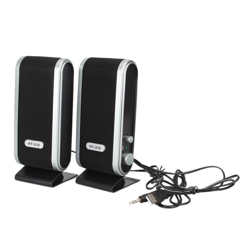 2 Pcs Usb Power Computer Speakers Stereo 3.5Mm Met Jack Oor Voor Desktop Pc Laptop Stereo Sound Music Player voor Tv Computer: Default Title