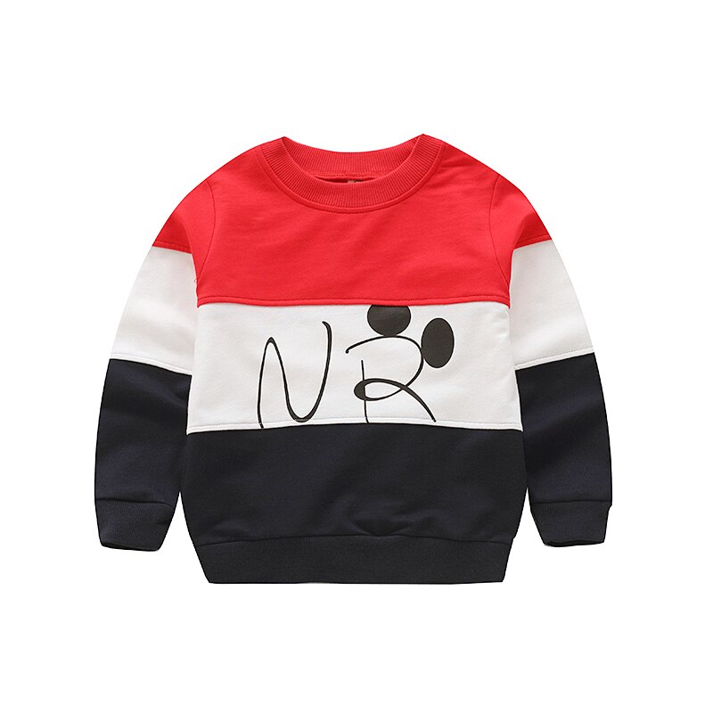 V-TREE Printemps automne bande garçons t shirt à manches longues t-shirts pour filles coton enfants garçon vêtements bébé chemise: red / 2T