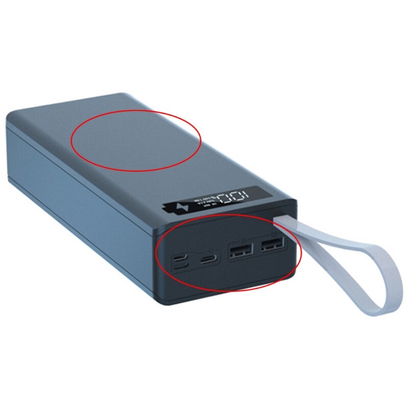 Lcd-scherm Diy Power Bank Case 16X18650 Batterij Shell QC3.0 Pd Batterij Power Bank Shell 10W draadloos Opladen Doos: BK Regular