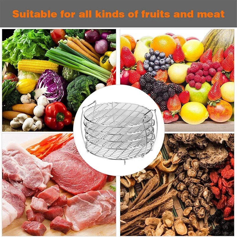 Dehydrator Rack Stand with 5 Stackable Layers Tainless Steel for Ninja Foodi Pressure Cooker Air Fryer 6.5 Qt & 8 Qt