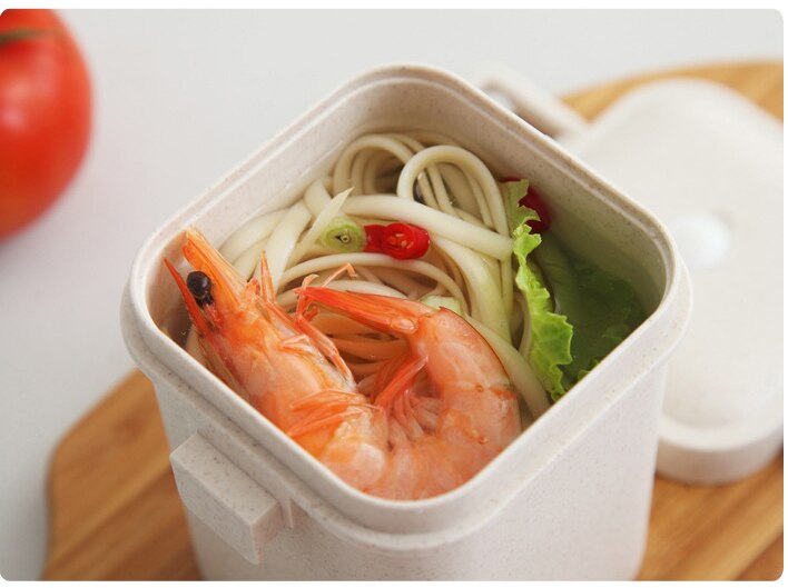 Caja de sopa de 600ml sellado hermético caja de almuerzo para niños respetuoso con el medio ambiente recipiente cuadrado para comida Prep Bento caja de almuerzo para microondas nueva