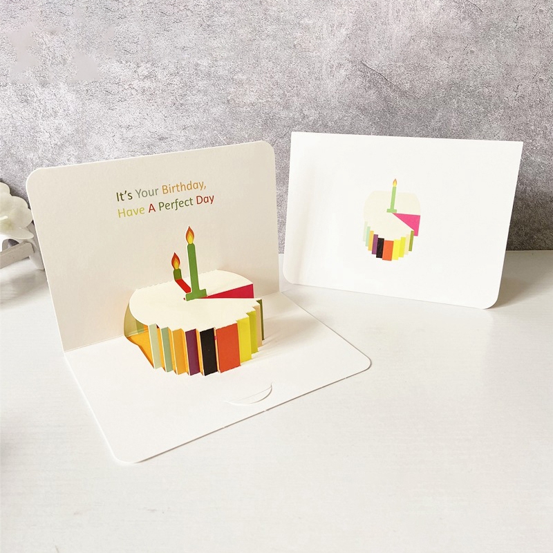 Three-dimensional Birthday Card 3D Pop-up Greeting Cards Happy Birthday Postcard Party Wedding Decorations Girl: S5 Birthday card