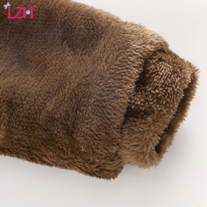 LZH Otoño Invierno chaqueta de bebé niñas Casual con capucha gruesa Cordero abajo suéter niños abrigo niños abrigos niños chaqueta