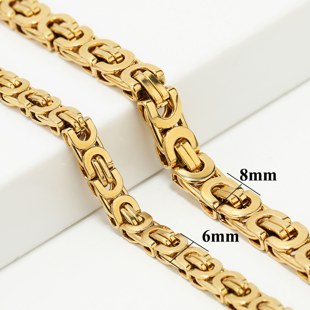 Cadenas grandes gruesas de acero inoxidable de 1 metro de ancho, 8/6MM, cadenas de eslabones planos para bricolaje, cadena de bloqueo gruesa, collares, fabricación de joyas