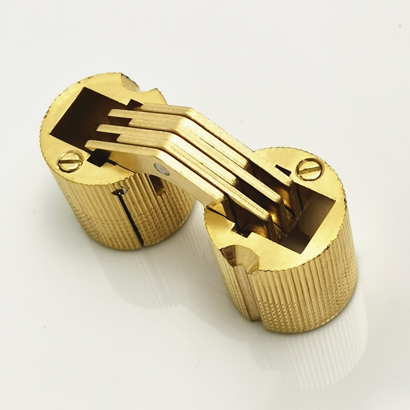 2pcs 8-24 mm Pure Copper Brass Furniture Hinges Cylindrical Hidden Cabinet Concealed Invisible Door Hinges For Hardware Box
