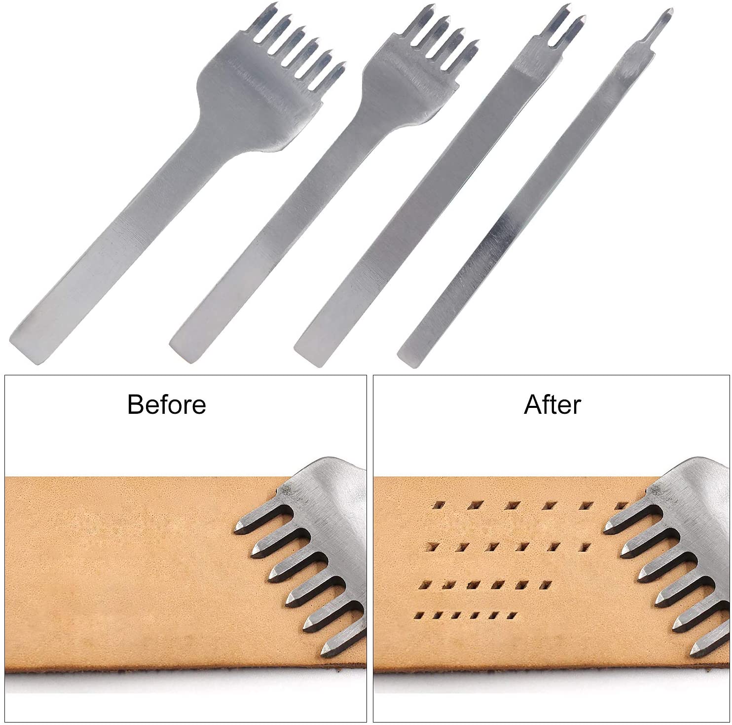 13pcs Leather Tools Set Hole Punching Seams Punch Tool Pen Leather Plane Groover Crease Round Leather Craft Adjustable Stitching