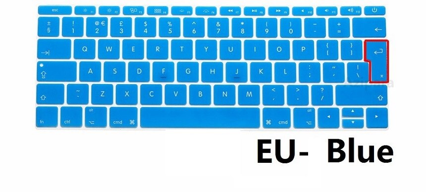 Eu Voor Macbook Retina 12 A1534 Toetsenbord Film Protector Soft Silicon Keyboard Skin Engels Eu Toetsenbord Cover: EU-Sky Blue