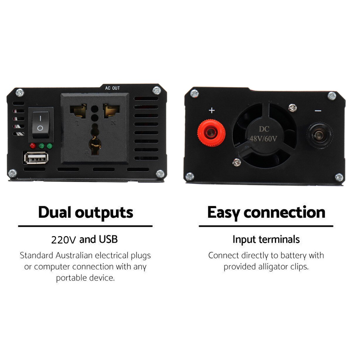 1200W Power Inverter 12/24V TO 220V Converter For Portable Solar System Truck Rechargeable Vehicles Inverter Converter