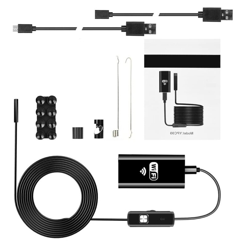 Draadloze Wifi Endoscoop Camera Waterdicht Borescope Inspectie Camera Verstelbare 6 Led IP67 Voor Iphone Android Pc App Auto Reparatie