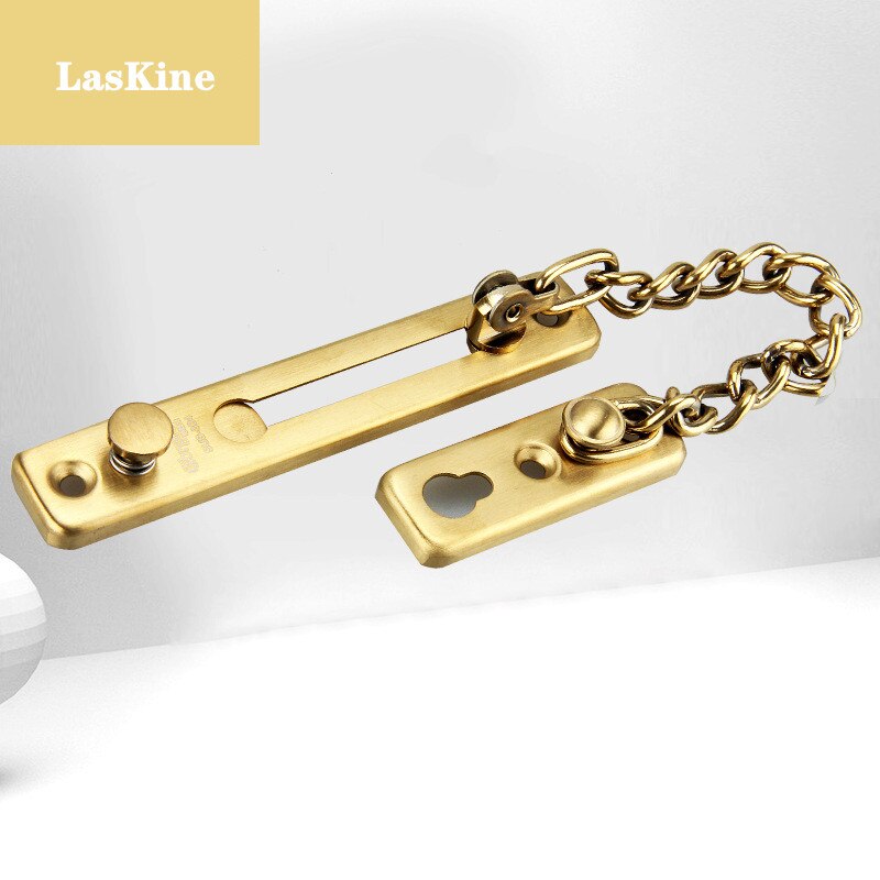 Chaîne De Sécurité Pour Porte Avec Verrou à Boulon - Renfort De Protection, Finition Chrome Ou Laiton