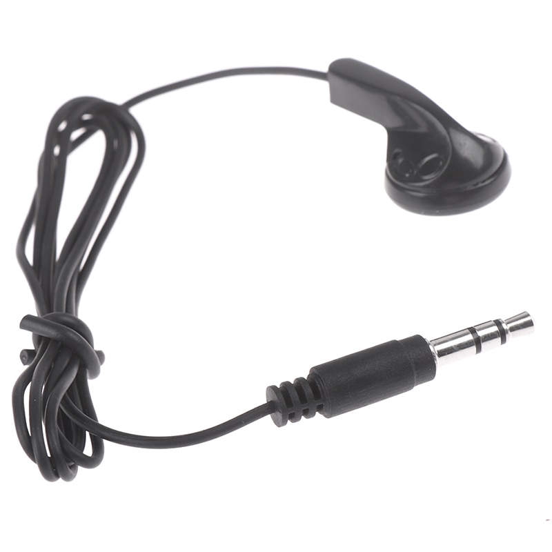 Universal 3.5mm Single Side Mono Earphone In Ear Earbud Headset For Smart Phones MP3 Black