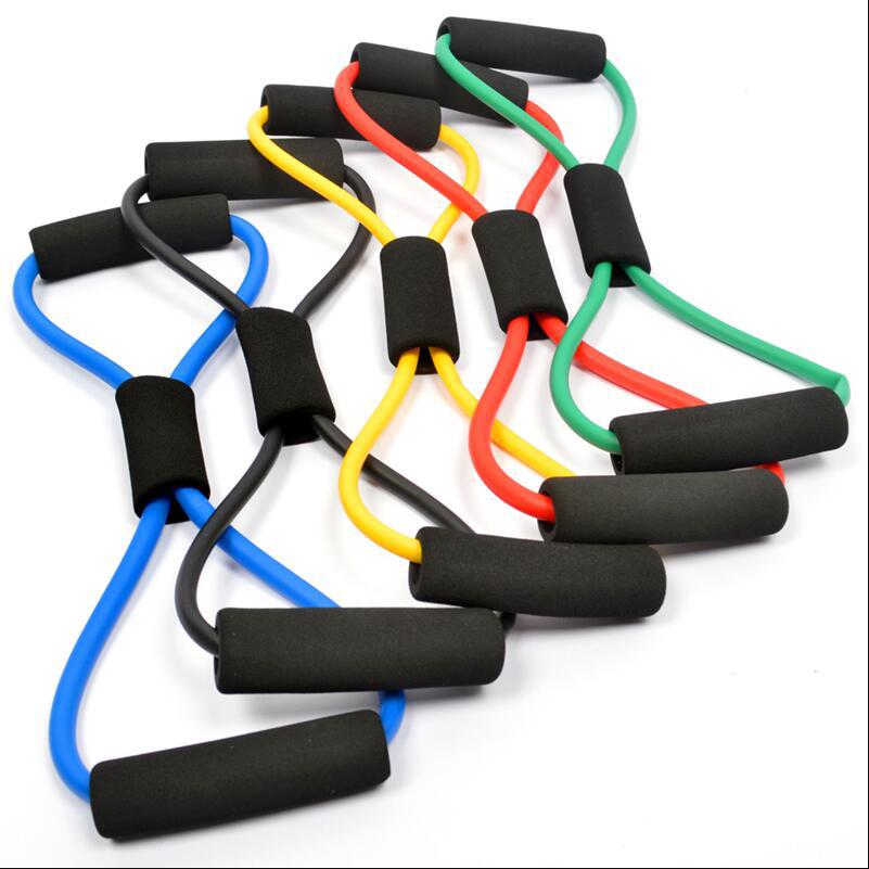 Gym 8 Word Elastic Band Chest Developer Rubber Expander Rope Sports Workout Resistance Bands Fitness Equipment Yoga Training