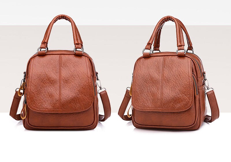 Torebki moda torebki damskie proste torebki Crossbody zamek błyskawiczny torebki damskie Pu skórzane torby kurierskie torba na ramię: Brązowy