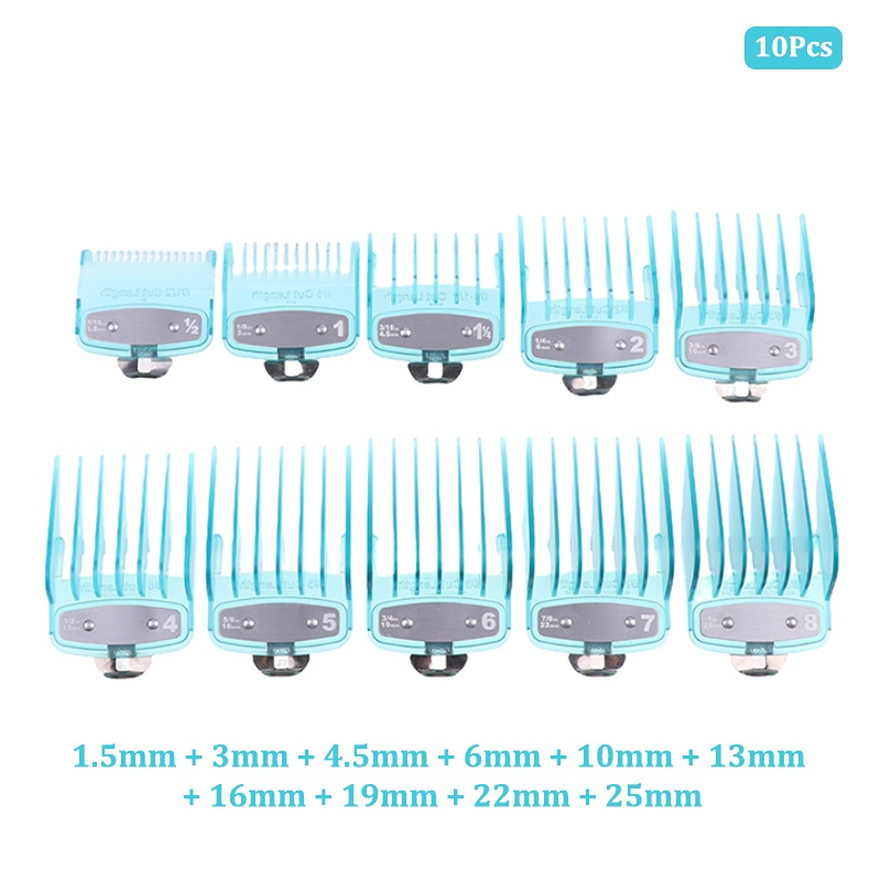 1Set 2/8/10Pcs Universal Hair Clipper Guards For Hair Clippers Barber Accessories Trimmer Attachment Limit Combs: Red