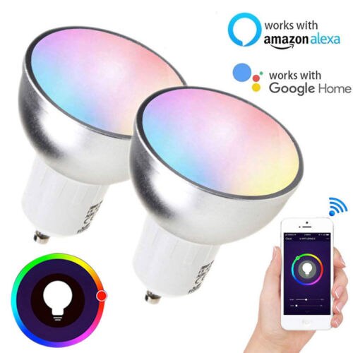 Gu10 wifi pære rgb smart lys smart pære trådløs wifi app fjernbetjening lys smart hjem smart liv til alexa google hjem