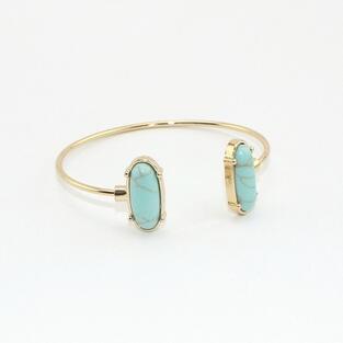 white green stone simple copper bangle personality cute oval cuff bracelets & bangles for women: green