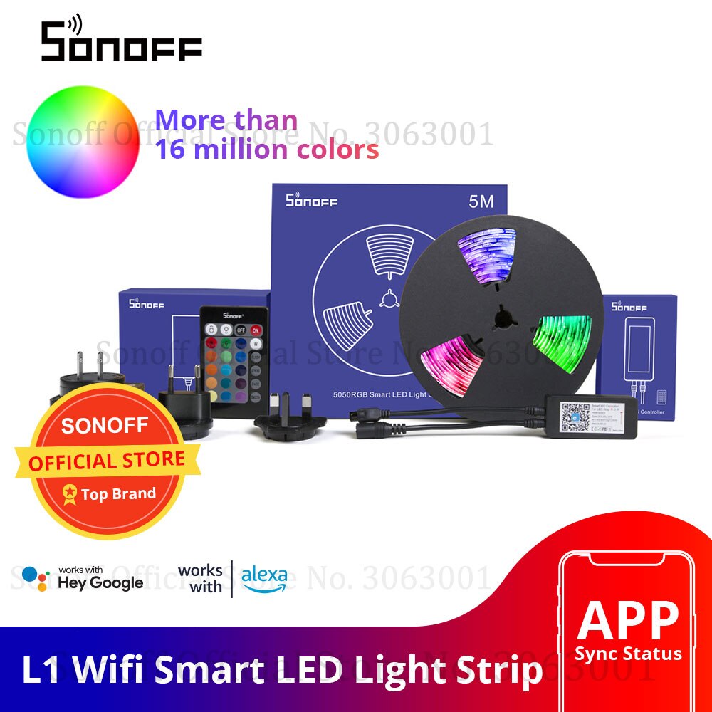 Sonoff L2 Smart Led Light Strip Dimbare Waterdichte Wifi Flexibele Rgb Strip Verlichting Werk Met Alexa Google Thuis, dance Met Muziek