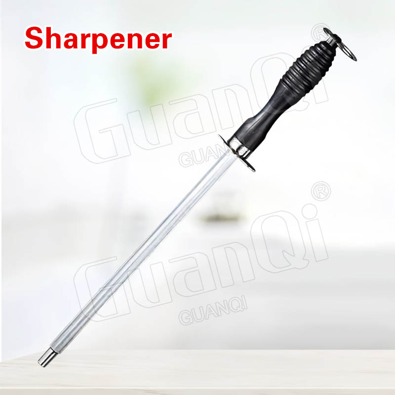 Forged Kitchen Knife Meat Cleaver Butcher Knife Boning Knife Chopping Slicing Knives Fishing Knife Outdoor Cooking Cutter: Sharpener