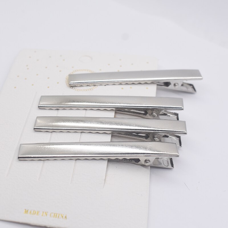 Color thickened Metal duck's mouth clip Stainless steel duck's mouth clip Candy-colored square duck's mouth clip: 4ofsilver 5.5cm