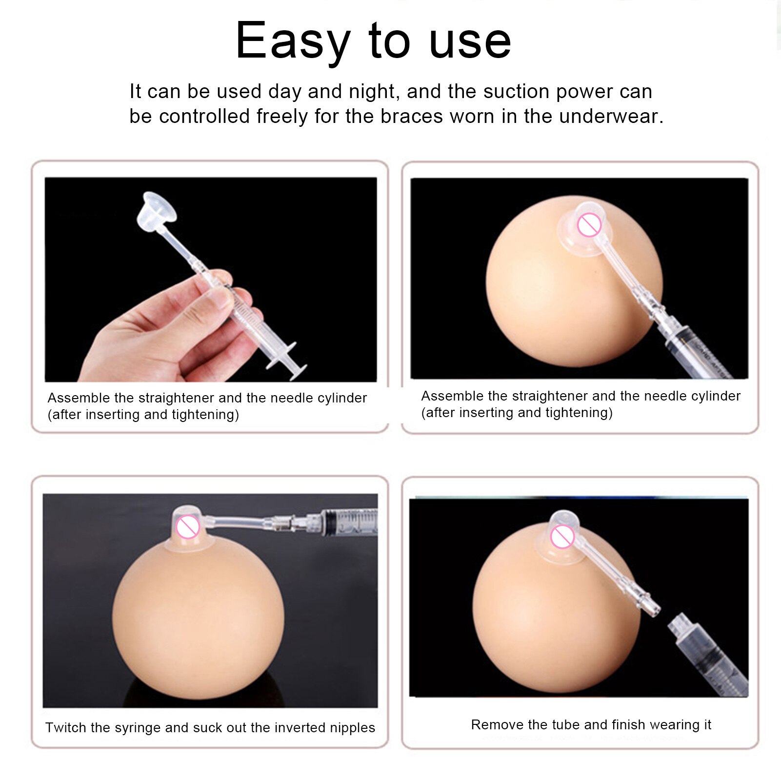 Convenient Practical Durable Comfortable Safe Pregnant Women Girls Inverted Short Flat Nipple Correcter Correction Device