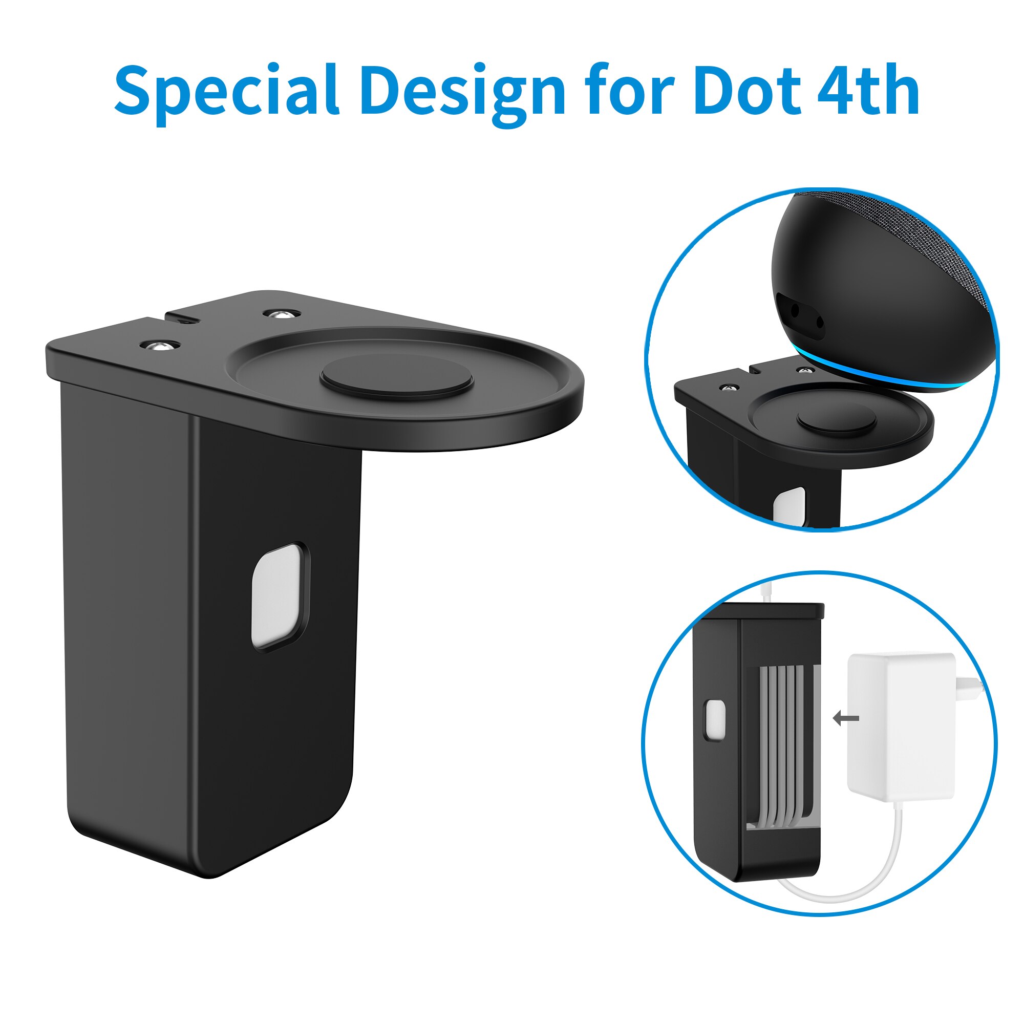 SPORTLINK Outlet Wall Bracket For Alexa Echo Dot 4th Generation Wall Mount Holder Stand Smart Speaker Shelf Space Saving Bedroom