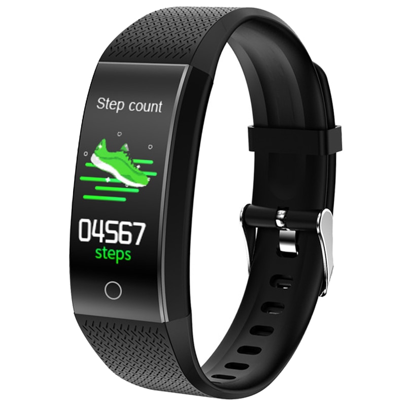 Smart Bracelet Body Temperature Watch Fitness Tracker Bracelet IP68 Waterproof Sport Pedometer Fitness Bracelet Blood Pressure: Black