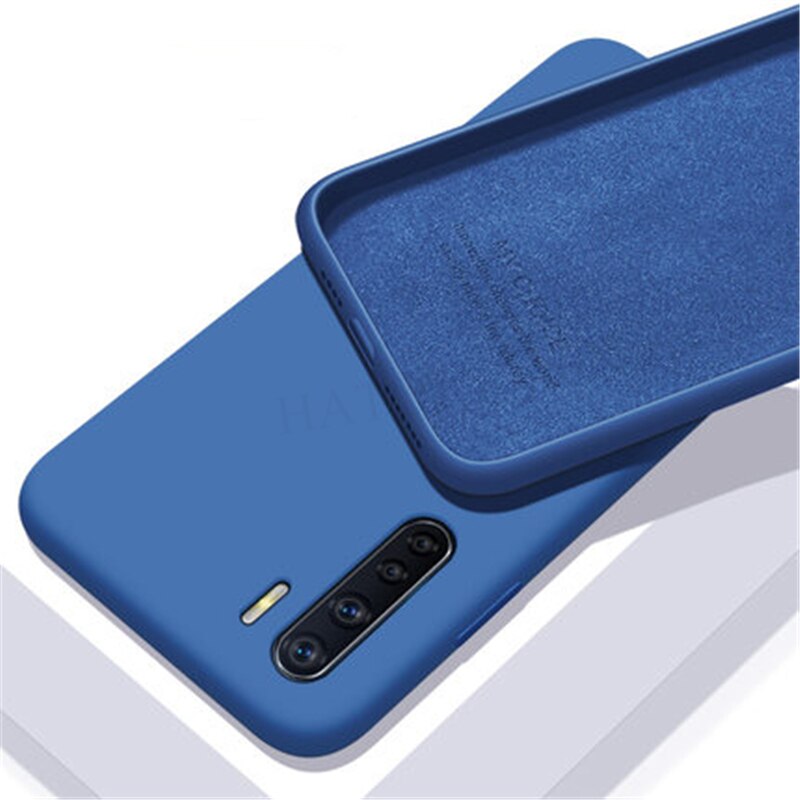 For Oppo A91 Case Cover For Oppo A91 Soft Liquid Silicone Back Cover Smooth Shockproof Bumper Ultra-thin Phone Case For Oppo A91: Blue