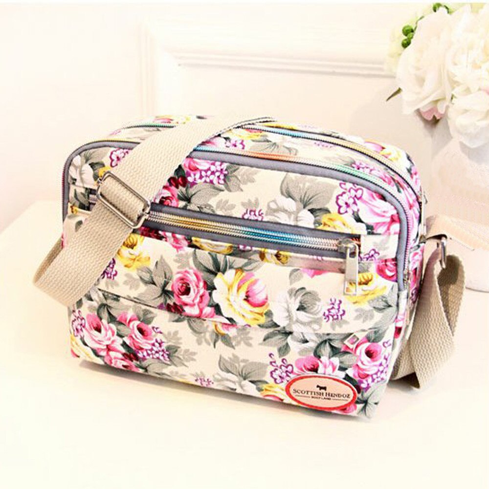Women's Casual Canvas Shoulder Cloth Bag Flowers Printing Shopping Bag Lady Mommy Handbag Small Tote Bags Sac A Main