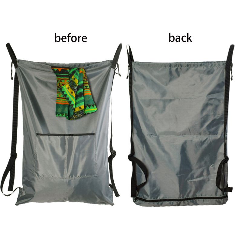 Door-Hanging Laundry Hamper Storage bag with Stainless Steel Hooks And Shoulder Straps