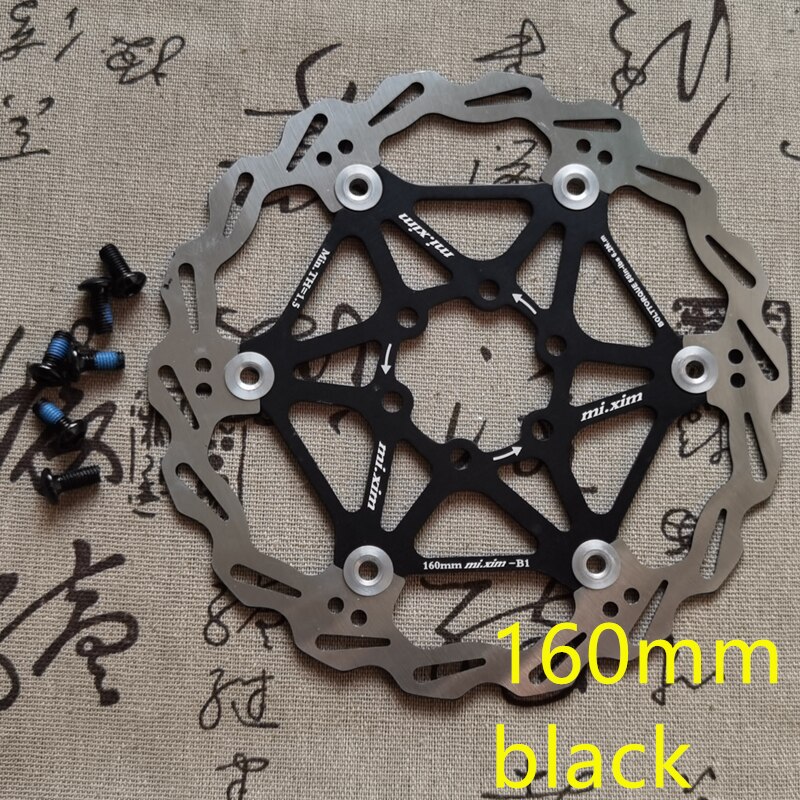 Polkupyörän jarru 160mm/180mm/203mm levyjarru mtb dh levyroottorit hydrauliset jarrupalat kelluvat moniväriset jarrupalat polkupyörän osat: 160mm mustaa