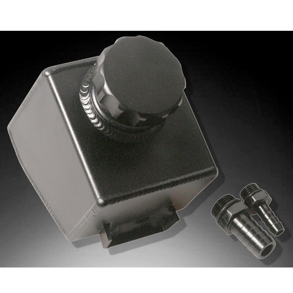 Universal Black Billet Aluminum Car Power Steering Reservoir P/S Tank