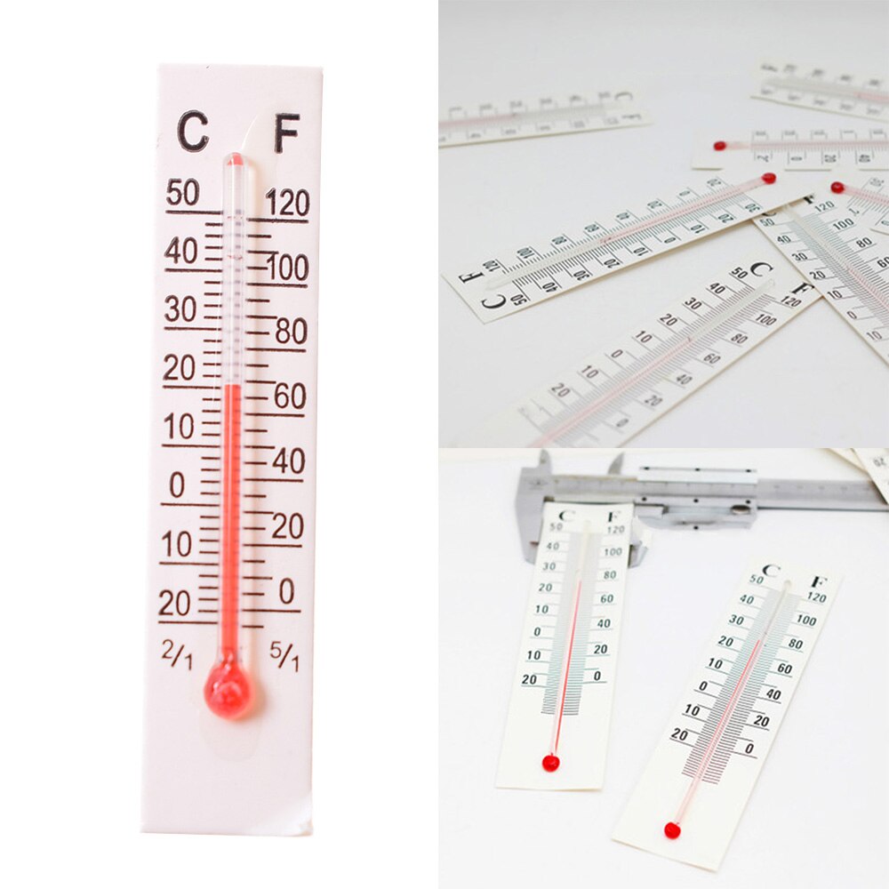10 Stukken Schaal Thermometers 5X1.1CM Miniatuur Papier Karton Thermometers Outdoor Indoor Nauwkeurige Temperatuurmeting