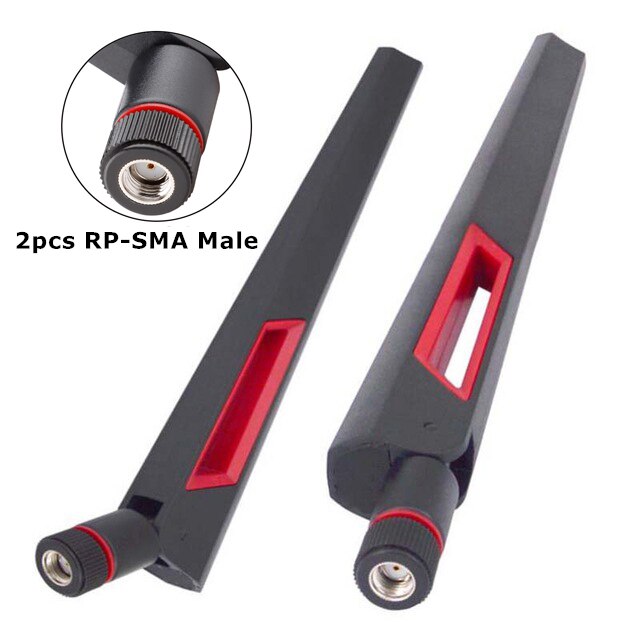 2pz 12dbi doppio gruppo musicale 5G WIFI antenna 2.4G 5.8G RP SMA maschio Antenne universali amplificatore per ASUS WLAN router Antenne booster: 2pezzi RP-SMA maschio