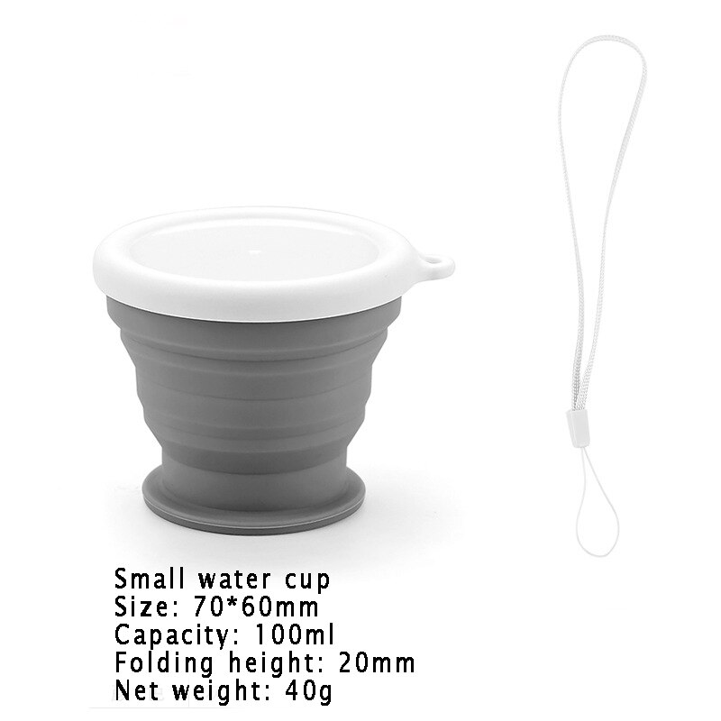 Nowy składany kubek silikonowy kubki robić kawy podróży składany kubek wody jedzenie stopień artykuły spożywcze odkryty kubek herbata kawa Handcup: S-szary