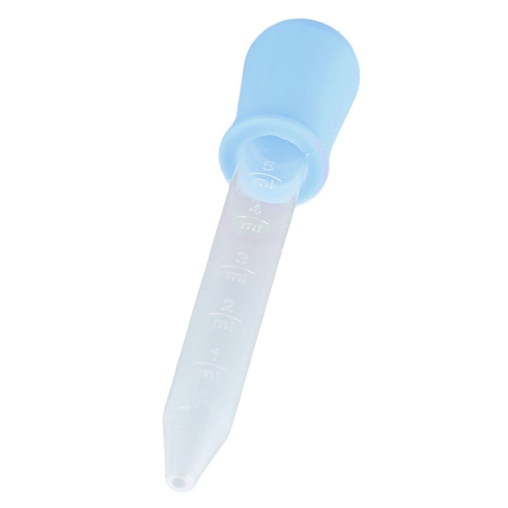 5Ml Clear Silicone Plastic Baby Druppelaar Lepel Pipet Vloeibare Druppels Voedsel Buret Baby Gebruiksvoorwerpen Voor Baby Baby Voeden: Blauw