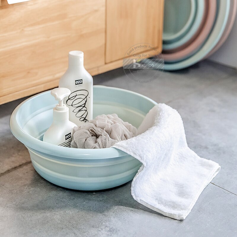 Fold Washbasin Plastic Wash Basin Wash Basket Kitchen Bathroom Laundry Basin