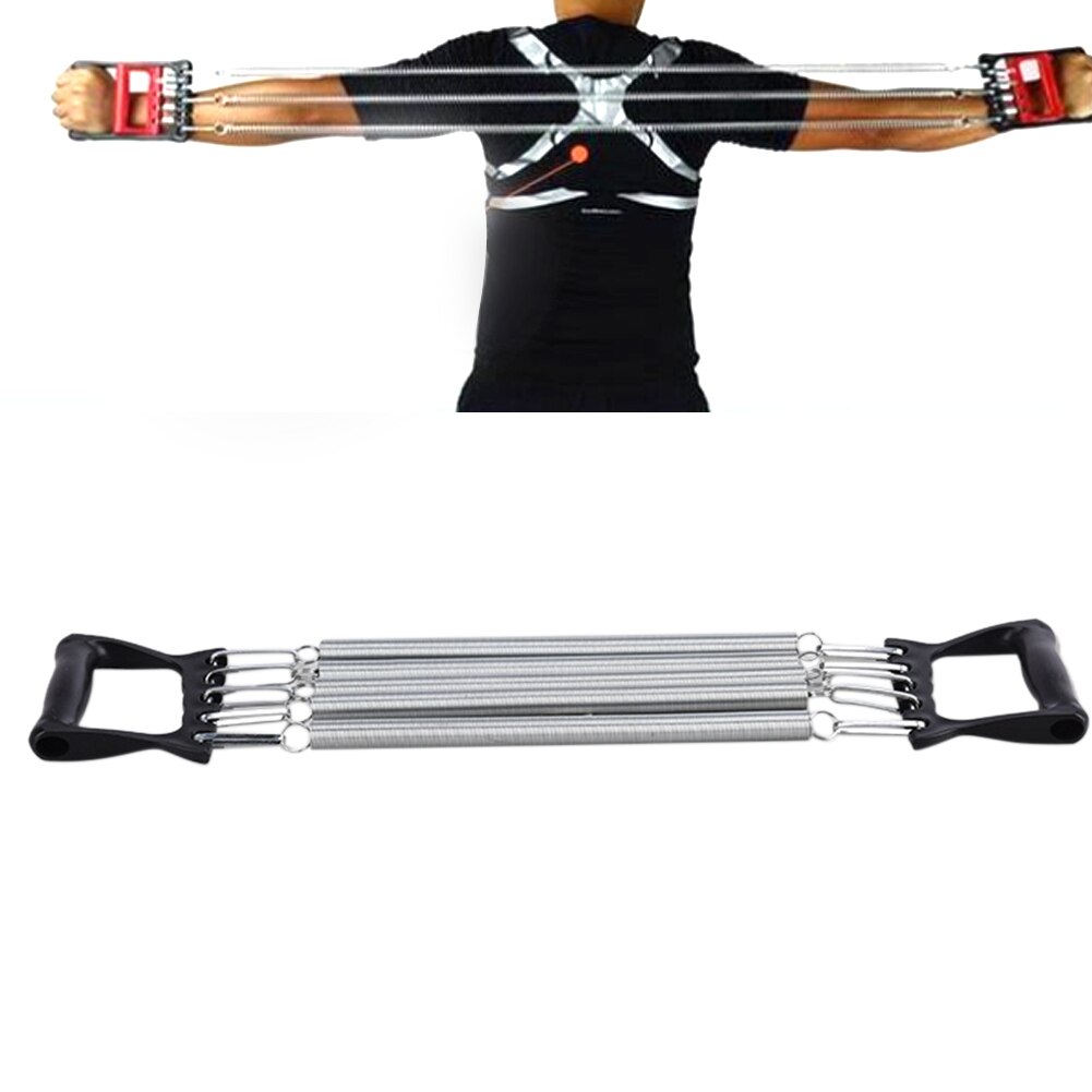 Shoulder Hand Gripper Adjustable Finger 5 Spring Chest Expander Home Fitness Muscles Strengthen Ergonomic Handle Carbon Steel