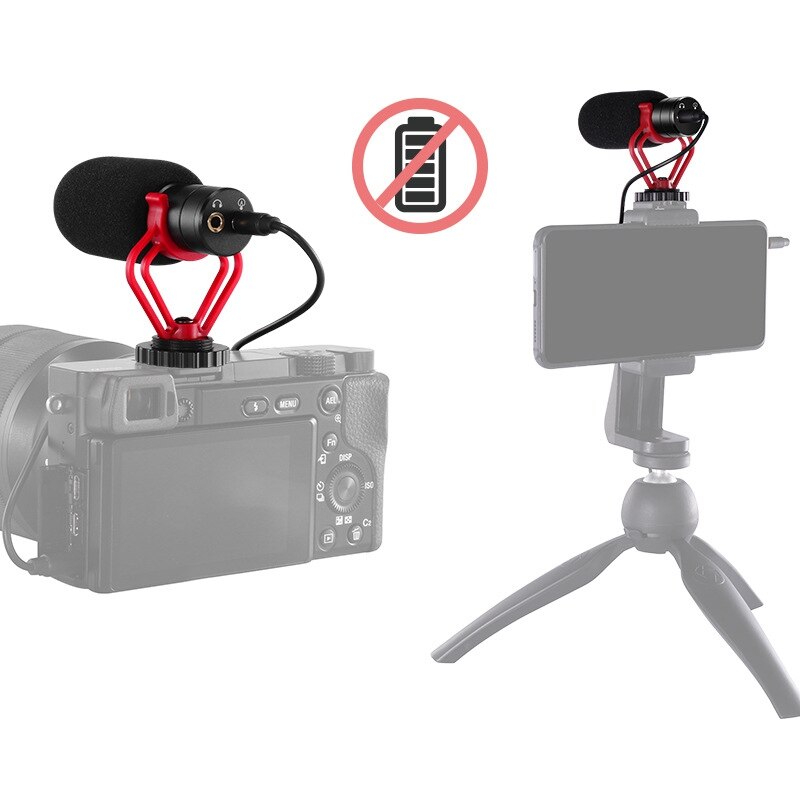 Camera Microfoon Super-Cardioid Directionele Condensator Video Ruisonderdrukking Microfoon Voor Sony Nikon Canon Fuji Dslr 'S