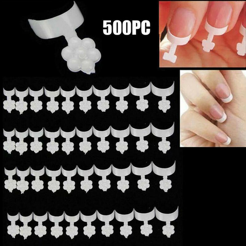 100 stk /500 stk manicure negle halvmåne fransk kant hvid fransk halvpasta korte falske negle negleværktøjer