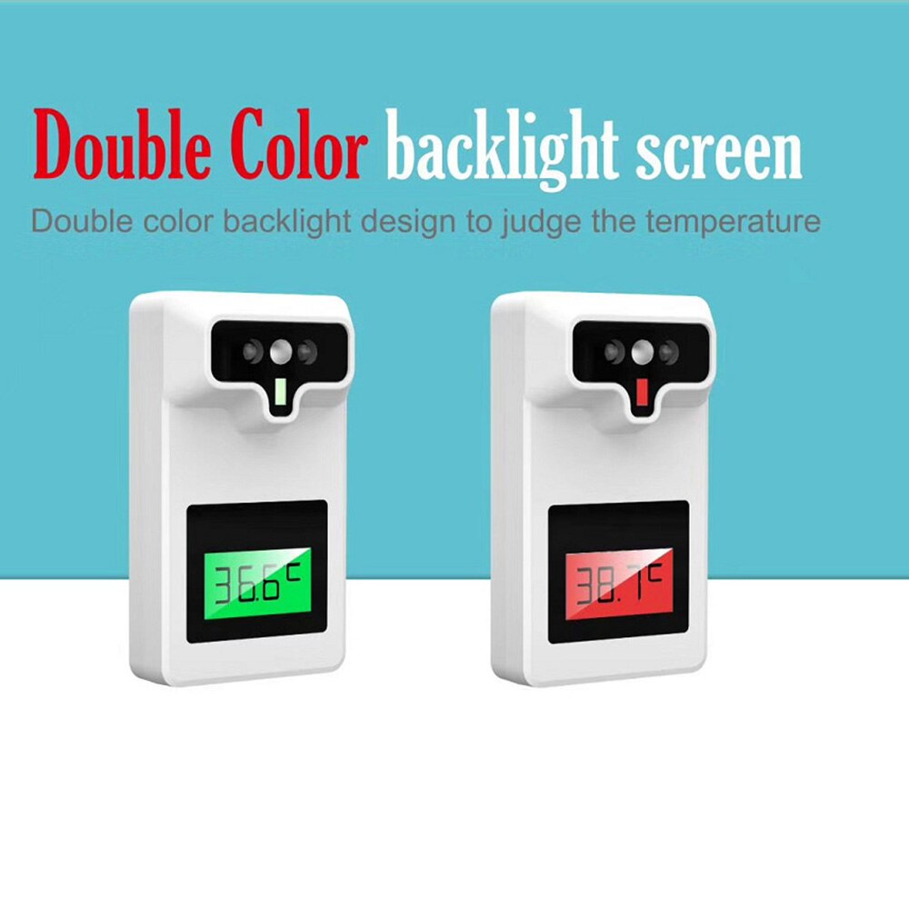 Non-contact Infrared Forehead Thermometer Digital Thermometer Senor Wall Mount Automatic Temperature Alarm LCD office